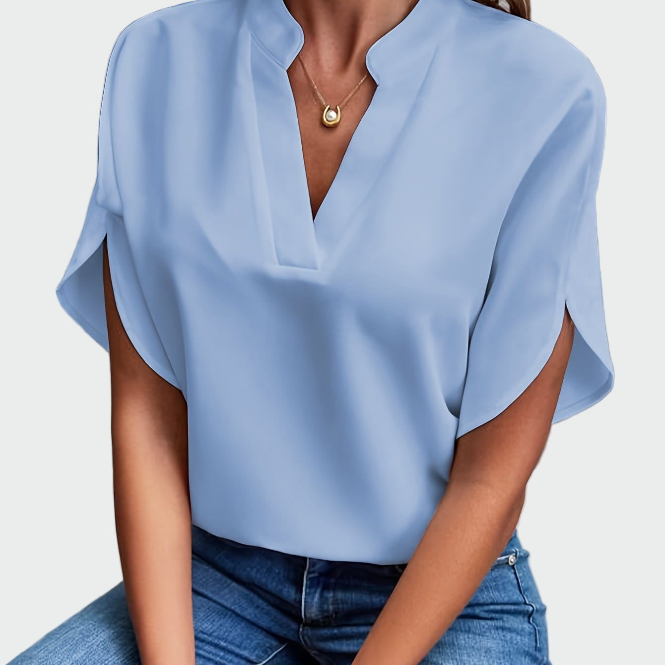 Rund Mønstret Bluse