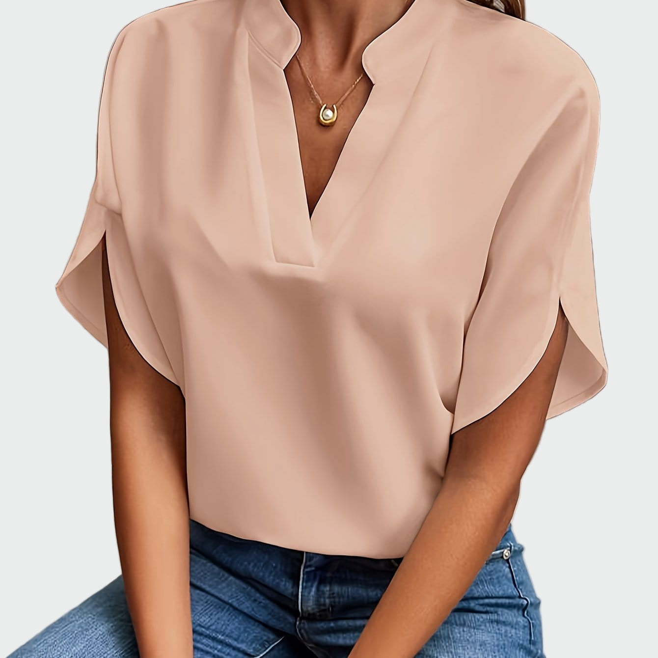 Rund Mønstret Bluse