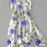 Live - Vintage Blomstret Sommerkjole med Justerbar Pasform