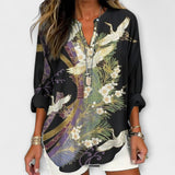Ellie - Botanisk Inspireret Elegant Bluse