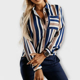 Emilie - Stilfuld og Diskret Stribet Bluse