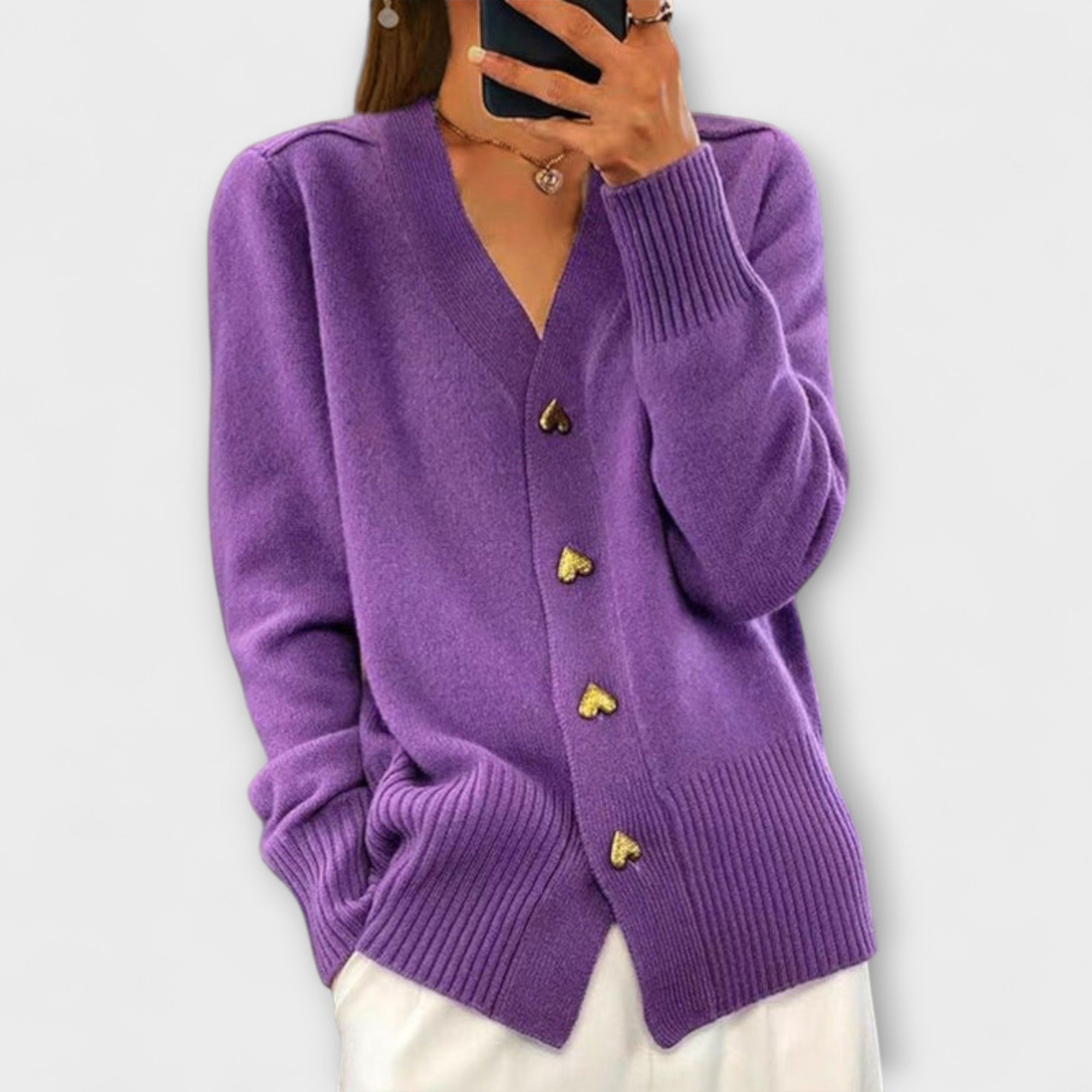 Marij - Vintage-inspireret V-hals Bluse til Kvinder