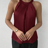 Skye - Stilfuld Stropløs Satinbluse