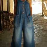 Anine - Ærmeløs Vintagevasket Denim-jumpsuit