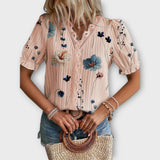 Emily - Moderne Bluse med Spidse Detaljer