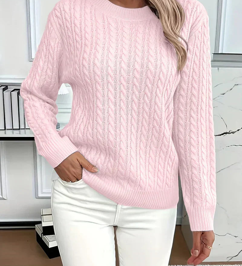 Quinisha - Strikbluse med Flettemønster