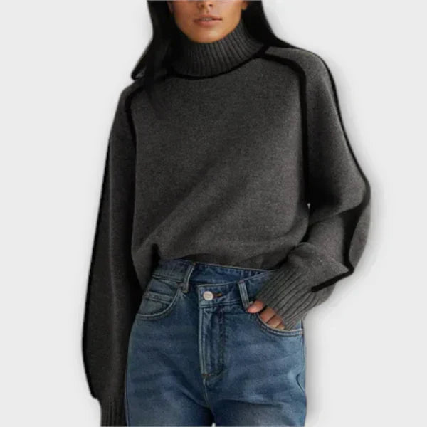 Emilia - Stilfuld og Elegant Bluse med Høj Hals
