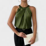Skye - Stilfuld Stropløs Satinbluse