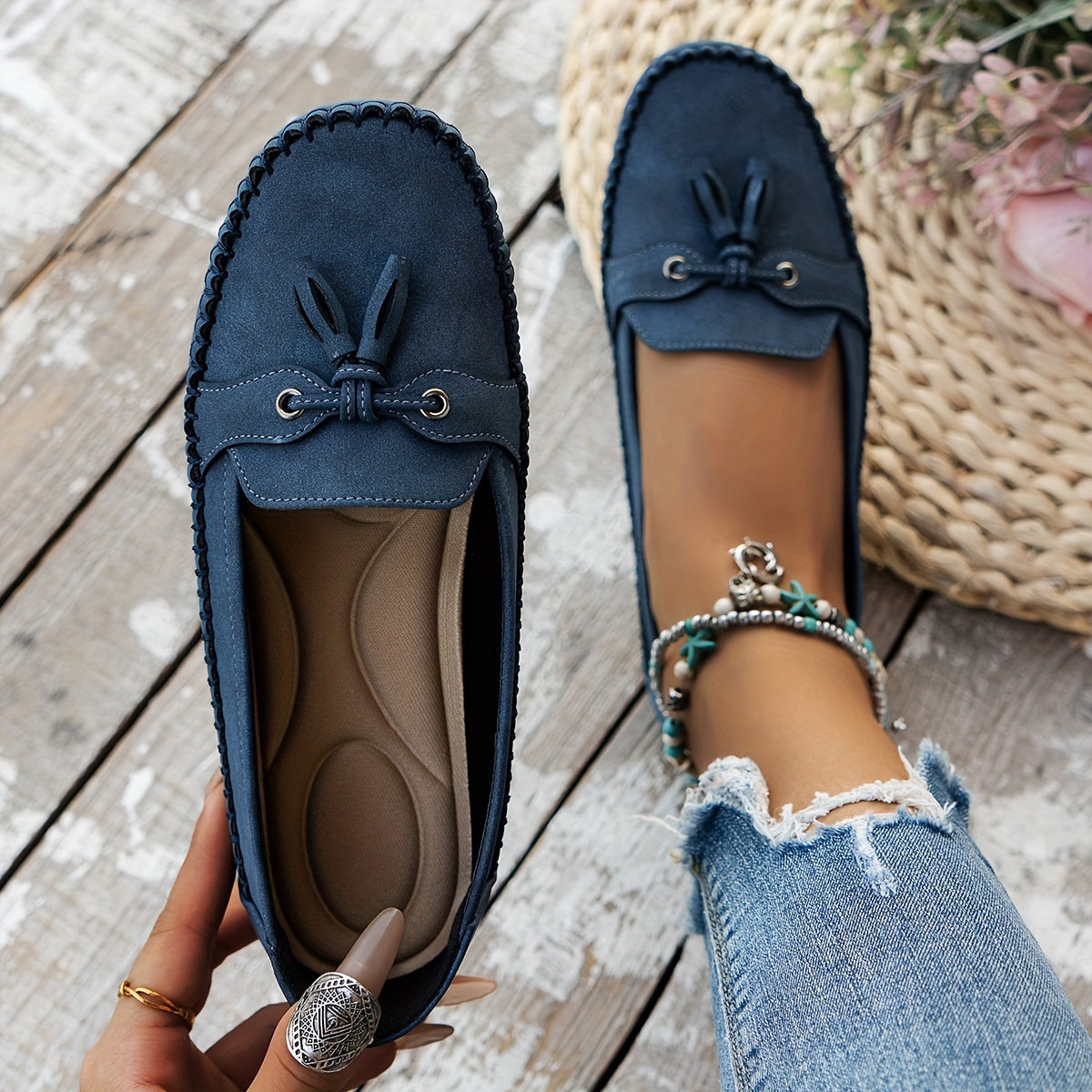 Nadja - Klassiske Loafers med Kvaster