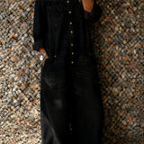 Noa - Denim-jumpsuit med Off-shoulder Udskæring
