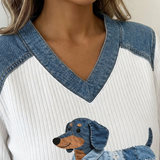 Stella - Kunstnerisk Denim-patchwork Top