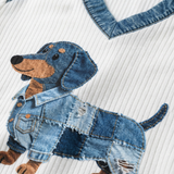 Stella - Kunstnerisk Denim-patchwork Top