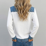 Stella - Kunstnerisk Denim-patchwork Top