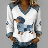 Stella - Kunstnerisk Denim-patchwork Top