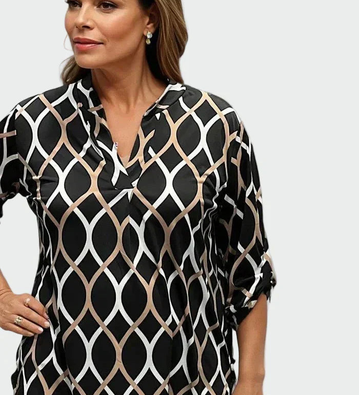 Afslappet Lang Bluse med Elegant Design