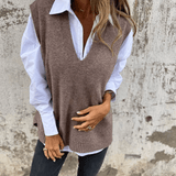 Viola - Strikket Ærmeløs Cardigan