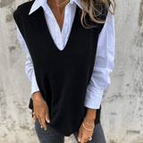 Viola - Strikket Ærmeløs Cardigan