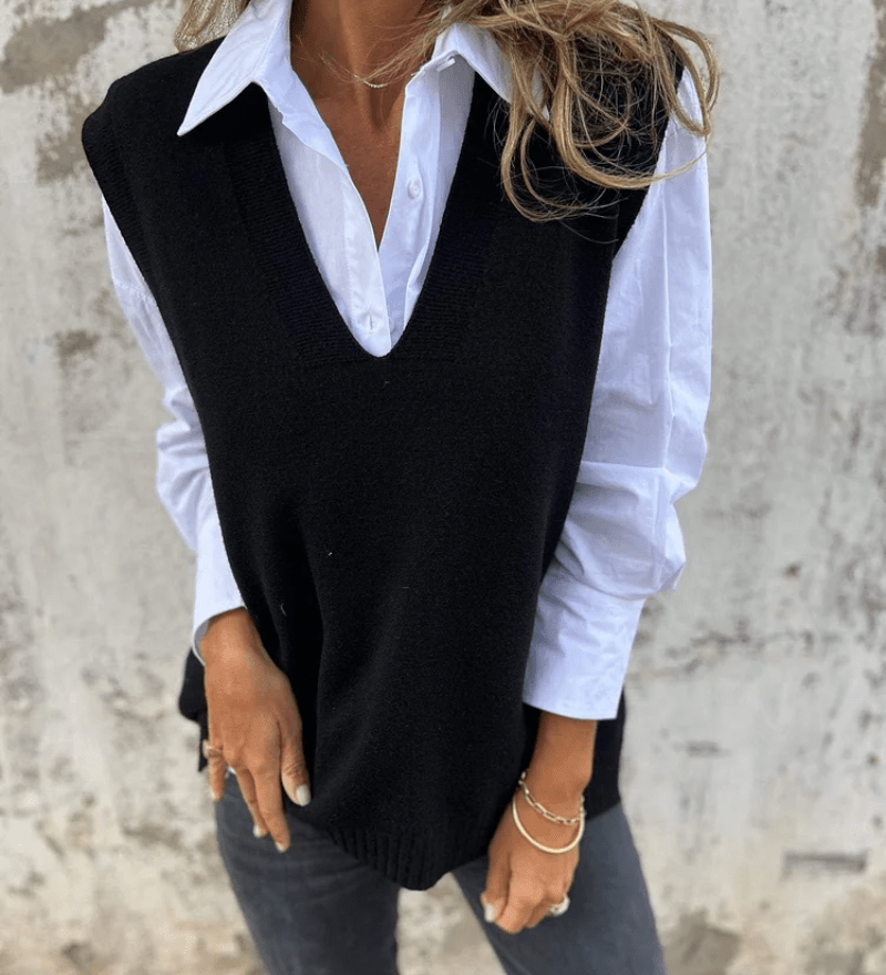 Viola - Strikket Ærmeløs Cardigan