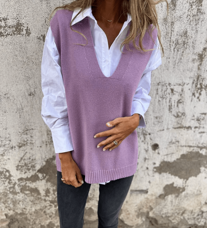 Viola - Strikket Ærmeløs Cardigan