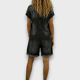 Tina - Vintage Bomulds-jumpsuit med Denimmønster