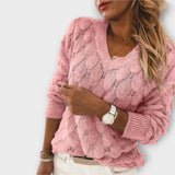 Noemi - V-hals Strikbluse